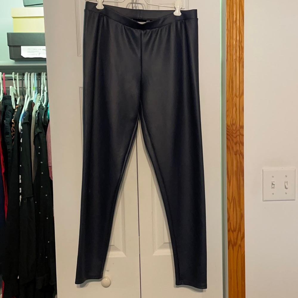 Lauren Conrad navy leather leggings
